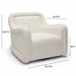 Pemberly Row Transitional Upholstered  Cream Boucle Swivel Chair