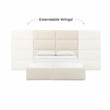 Pemberly Row Contemporary Cream Boucle Queen Wings (Set of 2)
