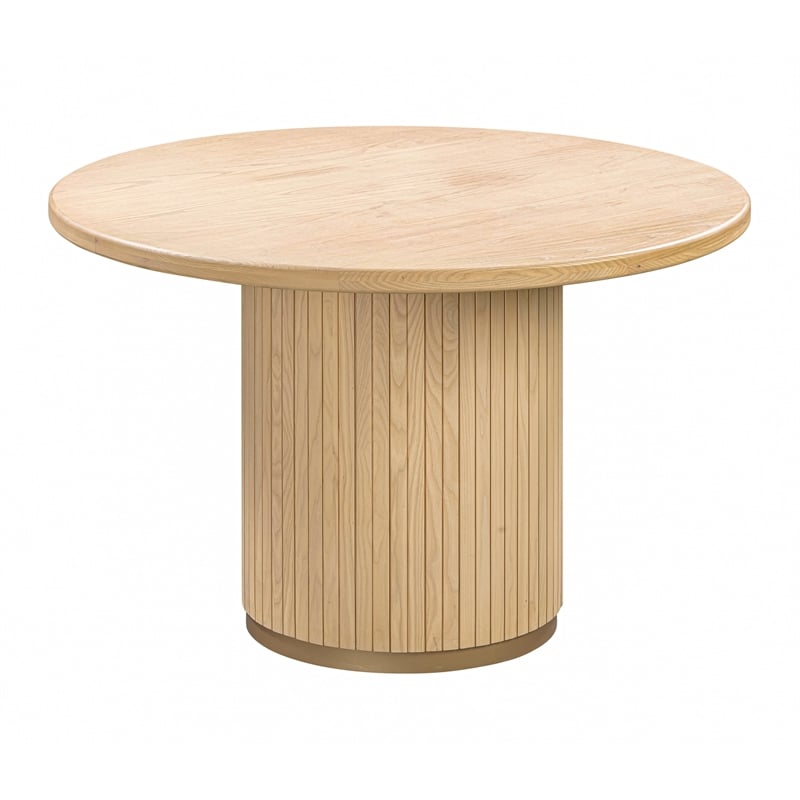 Pemberly Row Transitional Oak Wood Round Dining Table - 47.3