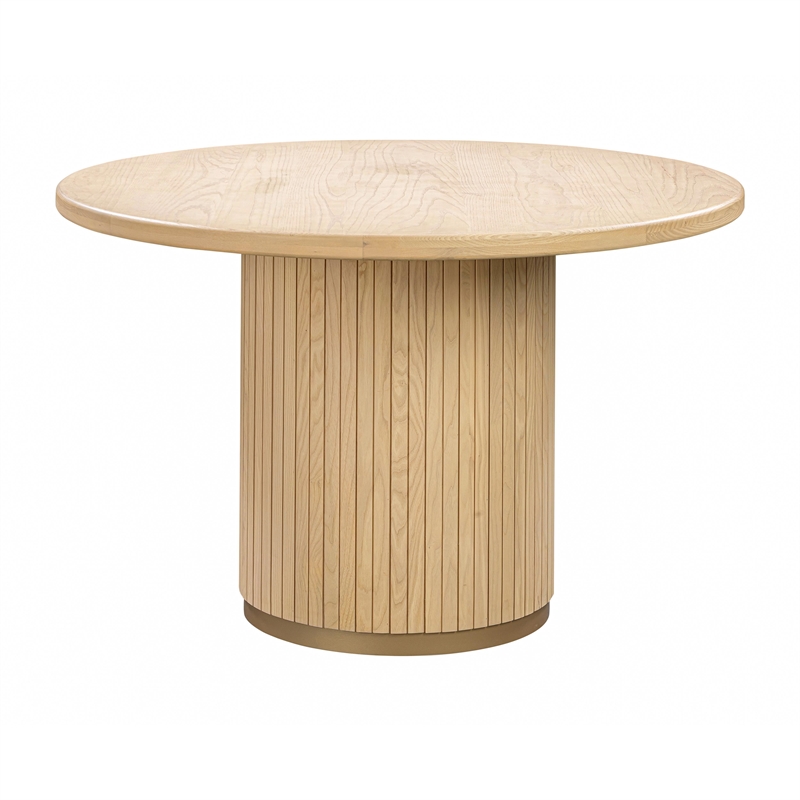 Pemberly Row Transitional Oak Wood Round Dining Table - 47.3