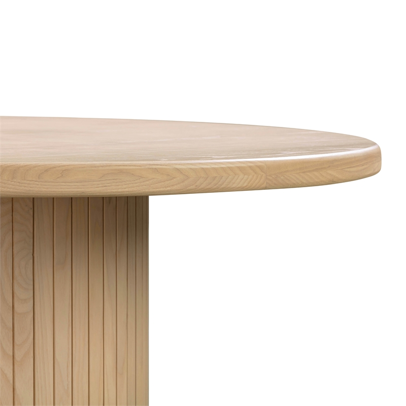 Pemberly Row Transitional Oak Wood Round Dining Table - 47.3