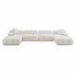 Pemberly Row Cream Vegan Shearling 6-piece Modular U-Sectional
