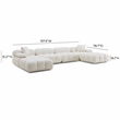 Pemberly Row Cream Vegan Shearling 6-piece Modular U-Sectional