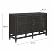 Pemberly Row Handmade Modern Coastal Charcoal Woven Rattan Buffet