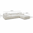 Pemberly Row Cream Vegan Shearling 4-piece Modular Sectional