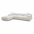 Pemberly Row Cream Vegan Shearling 4-piece Modular Sectional