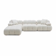Pemberly Row Cream Vegan Shearling 4-piece Modular Sectional