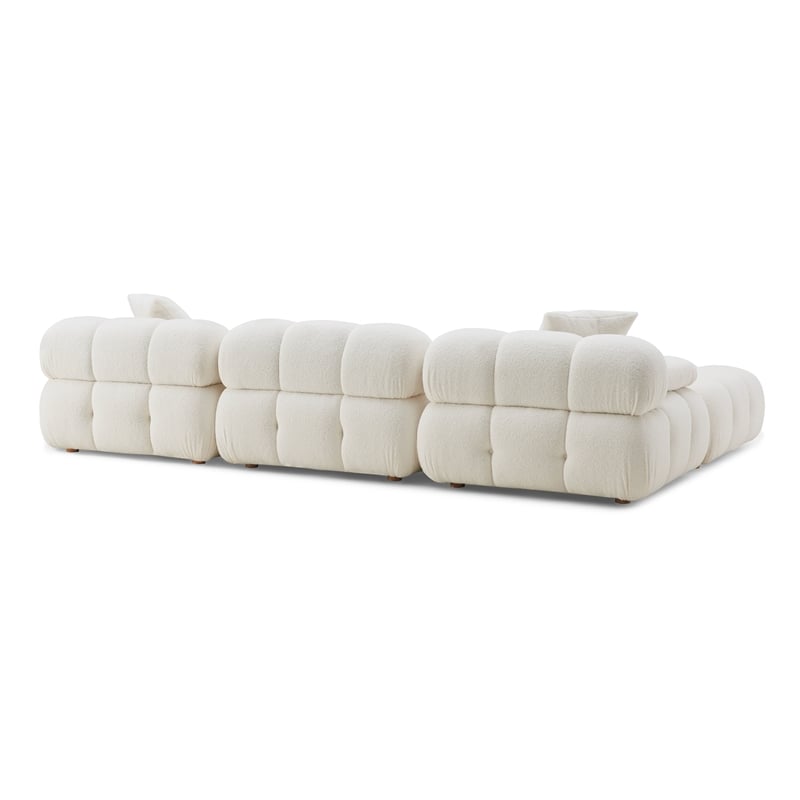 Pemberly Row Cream Vegan Shearling 4-piece Modular Sectional
