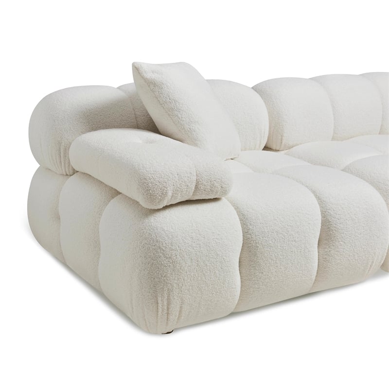 Pemberly Row Cream Vegan Shearling 4-piece Modular Sectional