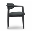 Pemberly Row Contemporary Black Textured Outdoor Dining Arm Chair