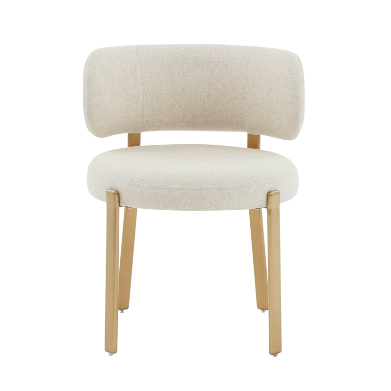 Pemberly Row Handmade Modern Transitional Cream Linen Dining Chair