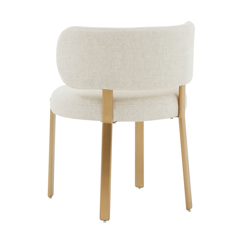 Pemberly Row Handmade Modern Transitional Cream Linen Dining Chair