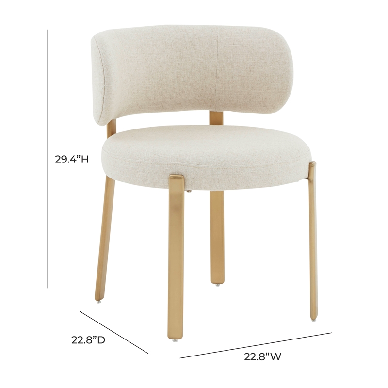 Pemberly Row Handmade Modern Transitional Cream Linen Dining Chair