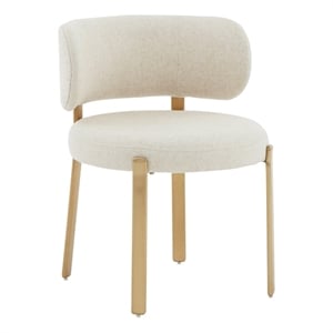 Pemberly Row Handmade Modern Transitional Cream Linen Dining Chair