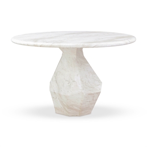 Pemberly Row Contemporary Faux Marble 48&quot Round Dining Table
