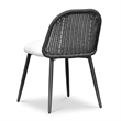 Pemberly Row Contemporary Black Rattan Performance Fabric Dining Chair