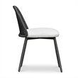 Pemberly Row Contemporary Black Rattan Performance Fabric Dining Chair