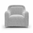 Pemberly Row Transitional Upholstered  Gray Boucle Swivel Chair