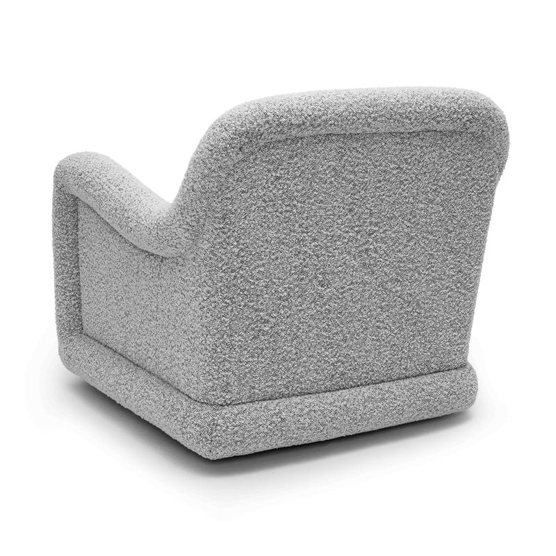 Pemberly Row Transitional Upholstered  Gray Boucle Swivel Chair