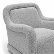 Pemberly Row Transitional Upholstered  Gray Boucle Swivel Chair