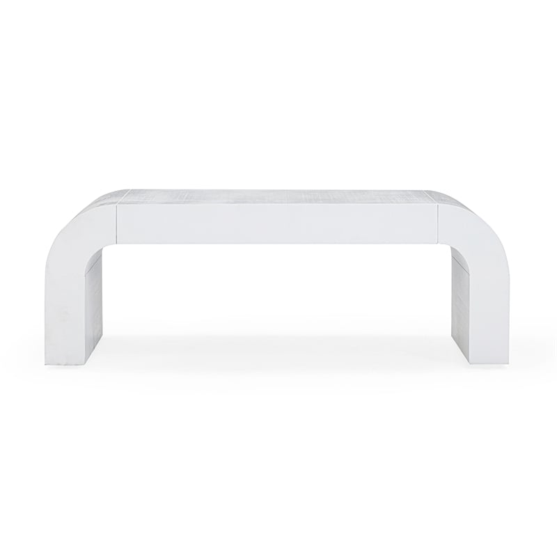 Pemberly Row Modern / Contemporary Hump White Finish Coffee Table