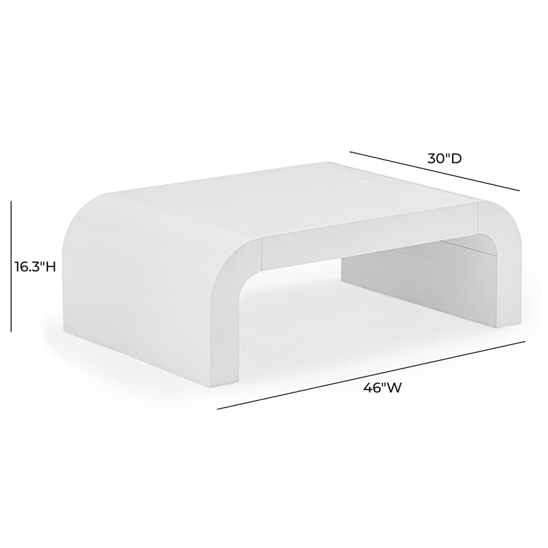 Pemberly Row Modern / Contemporary Hump White Finish Coffee Table