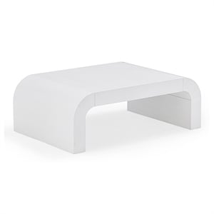 Pemberly Row Modern / Contemporary Hump White Finish Coffee Table