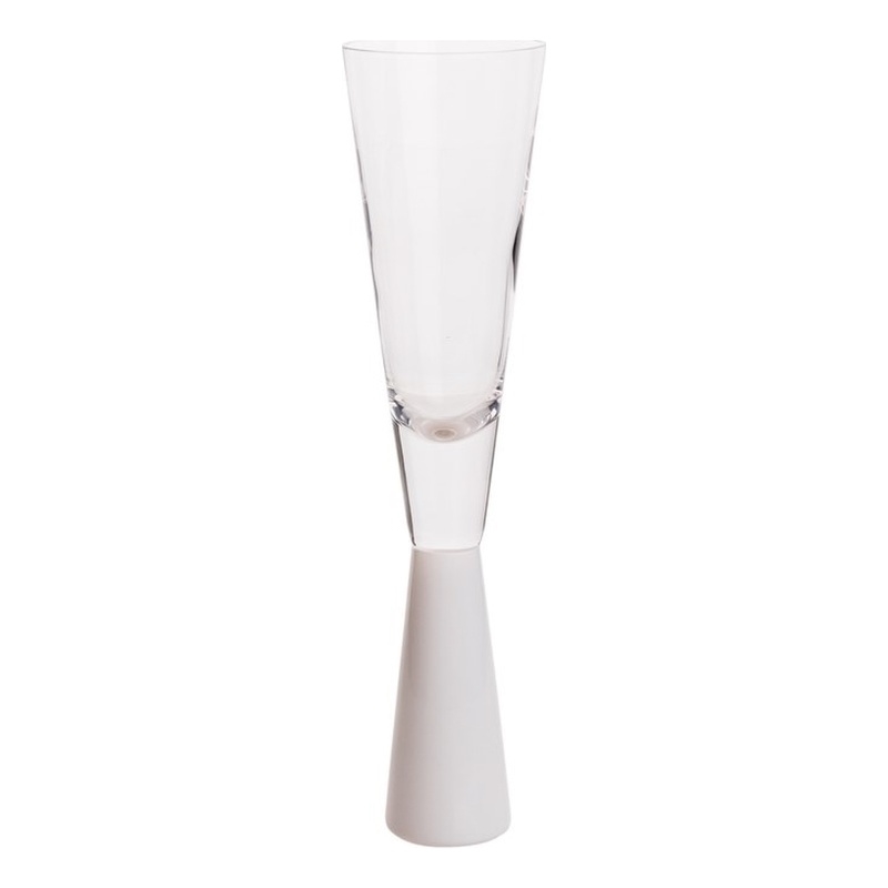 Pemberly Row Transitional White Champagne Glasses - Set of 4
