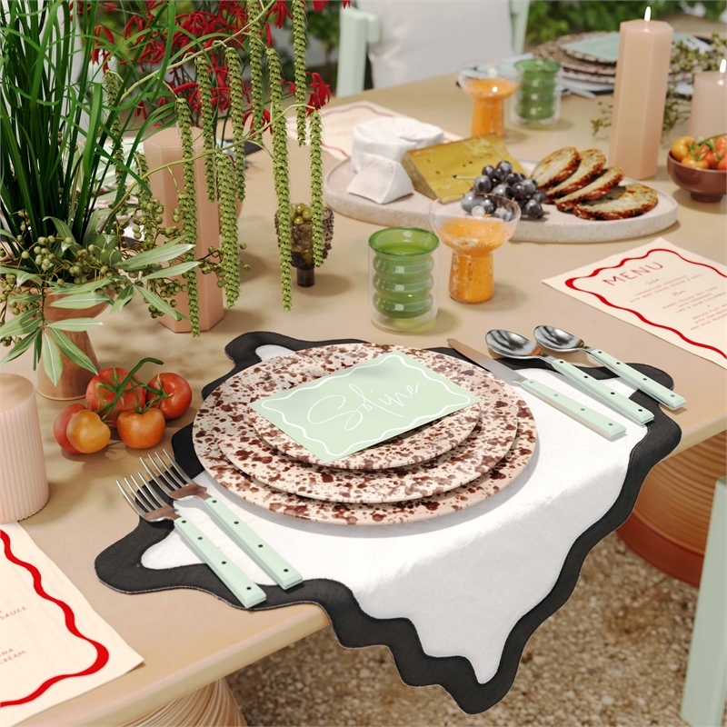 Pemberly Row Mint and Stainless Steel Flatware - Set of 20 Pieces