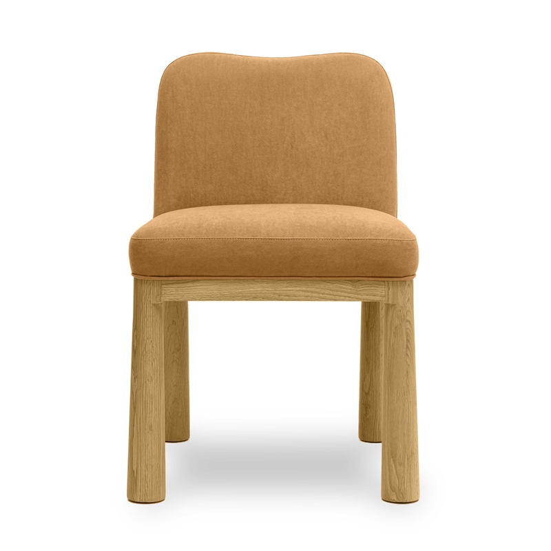 Pemberly Row Modern / Contemporary Cognac Velvet Oak Dining Chair