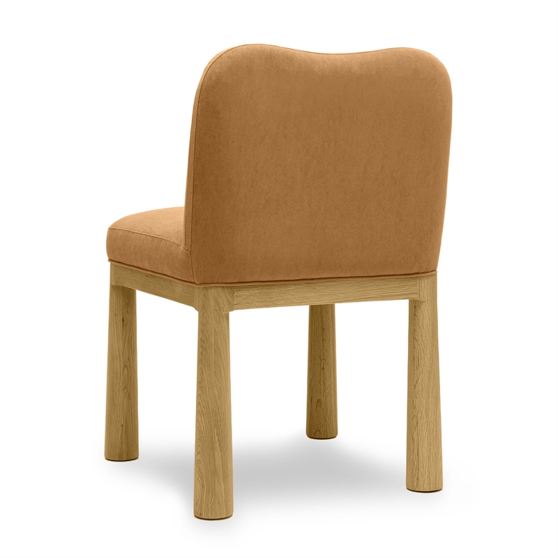 Pemberly Row Modern / Contemporary Cognac Velvet Oak Dining Chair
