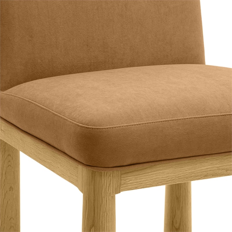 Pemberly Row Modern / Contemporary Cognac Velvet Oak Dining Chair