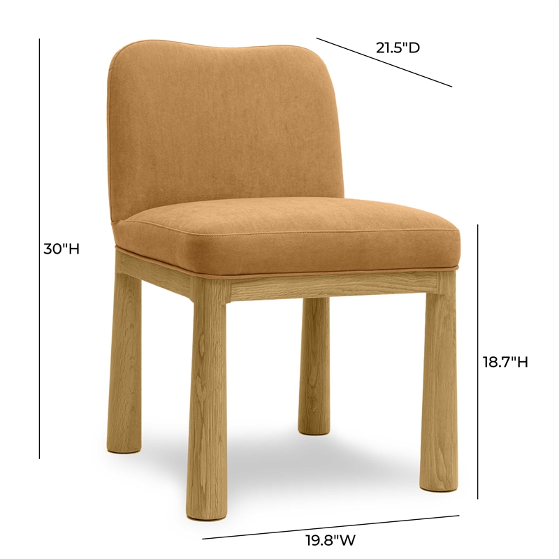Pemberly Row Modern / Contemporary Cognac Velvet Oak Dining Chair
