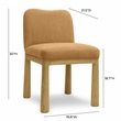 Pemberly Row Modern / Contemporary Cognac Velvet Oak Dining Chair