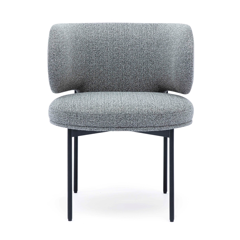 Pemberly Row Contemporary Speckled Grey Performance Boucle Dining Chair