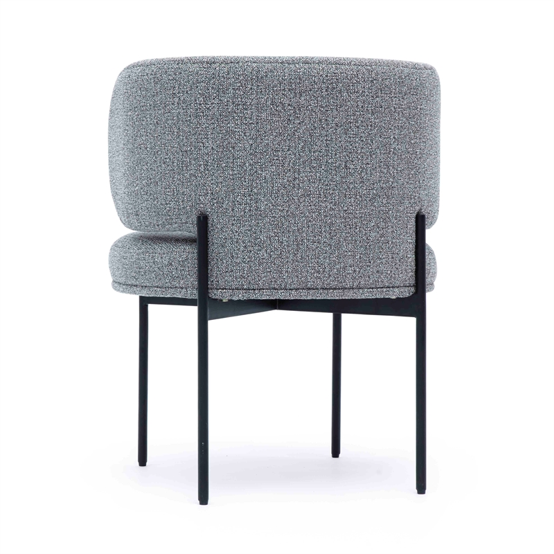 Pemberly Row Contemporary Speckled Grey Performance Boucle Dining Chair