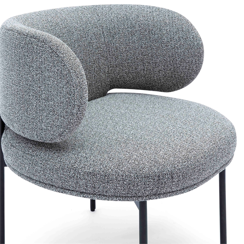 Pemberly Row Contemporary Speckled Grey Performance Boucle Dining Chair