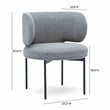 Pemberly Row Contemporary Speckled Grey Performance Boucle Dining Chair