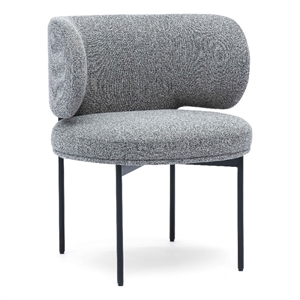 Pemberly Row Contemporary Speckled Grey Performance Boucle Dining Chair