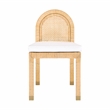 Pemberly Row Farmhouse Natural Rattan Arched Back Dining Chair