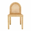 Pemberly Row Farmhouse Natural Rattan Arched Back Dining Chair
