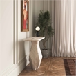 Pemberly Row Contemporary White Faux Marble Long Console Table