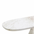 Pemberly Row Contemporary White Faux Marble Long Console Table