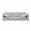 Pemberly Row Transitional Light Grey Textured Velvet Lounge Sofa