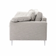 Pemberly Row Transitional Light Grey Textured Velvet Lounge Sofa
