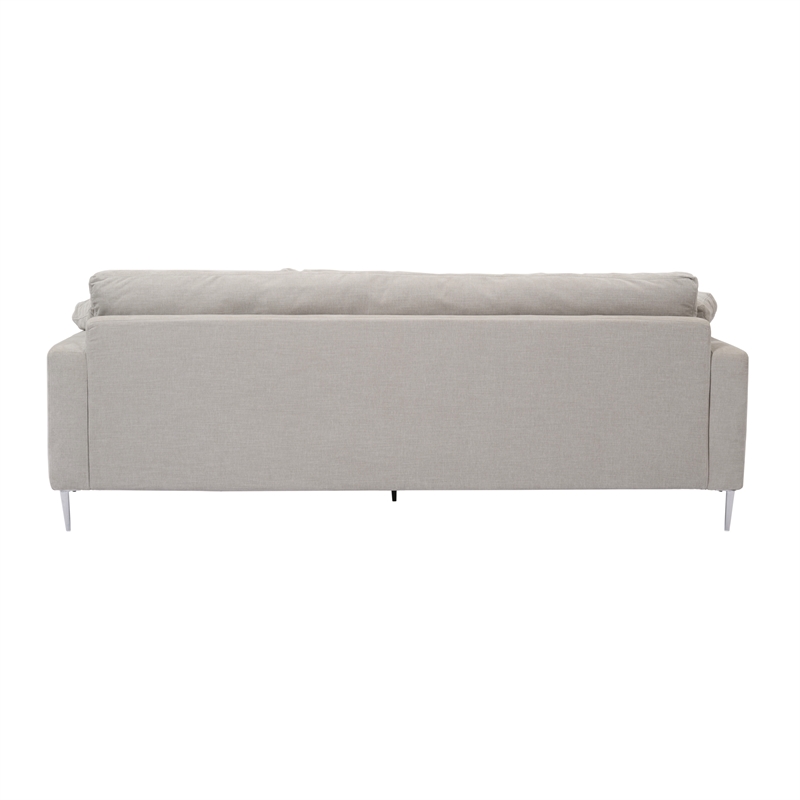 Pemberly Row Transitional Light Grey Textured Velvet Lounge Sofa