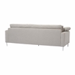 Pemberly Row Transitional Light Grey Textured Velvet Lounge Sofa