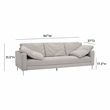 Pemberly Row Transitional Light Grey Textured Velvet Lounge Sofa
