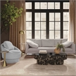 Pemberly Row Transitional Light Grey Textured Velvet Lounge Sofa