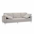 Pemberly Row Transitional Light Grey Textured Velvet Lounge Sofa